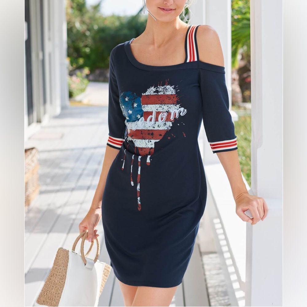 Navy blue beautiful cute dress one shoulder sizes S M L XL